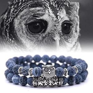 Natural Stone Owl Bracelet