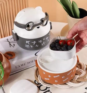 Cute Teddy Cartoon Tiffin Box