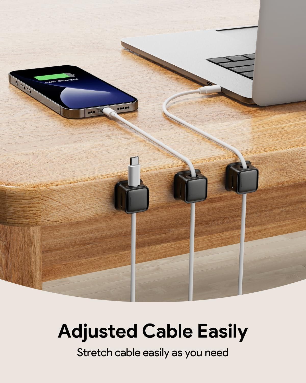 Organizer, Cable Smooth Adjustable Easy Secure Cable Managemen (Pack of 6 Cord)